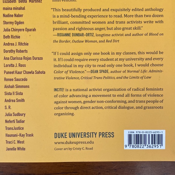 NWT Color of Violence: The INCITE! Anthology Paperback - Picture 4 of 6